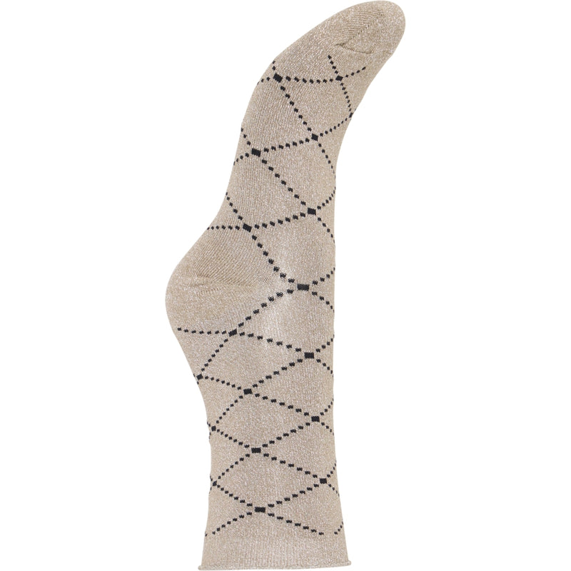 b.young B:YOUNG dame strømper BAWLI Socks Brown Check Sock