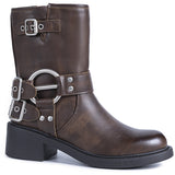 SHOES Milja Dame bikerstøvler 68242 Shoes Brown