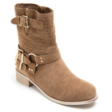 SHOES Malou dame bikerstøvler 9636A Shoes Camel