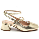 SHOES Inge dame ballerina med hæl 3214 Shoes Gold