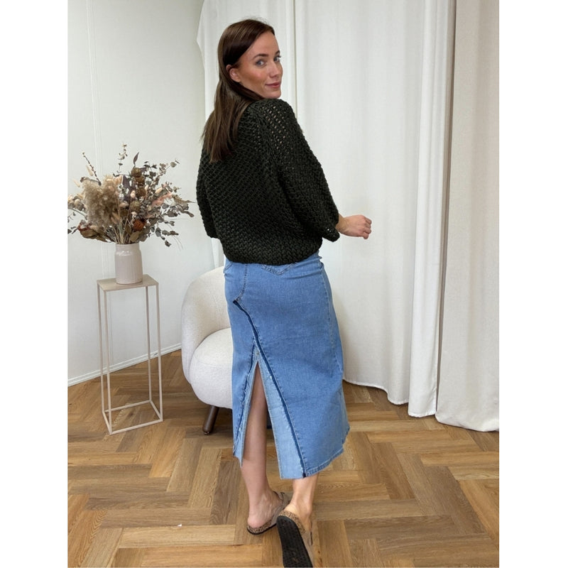 Jewelly Jewelly dame nederdel JW2580 Skirt Denim