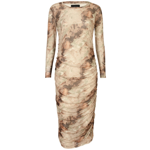 Liberté LIBERTÉ DAME KJOLE Dress BROWN GOLD MARBLE
