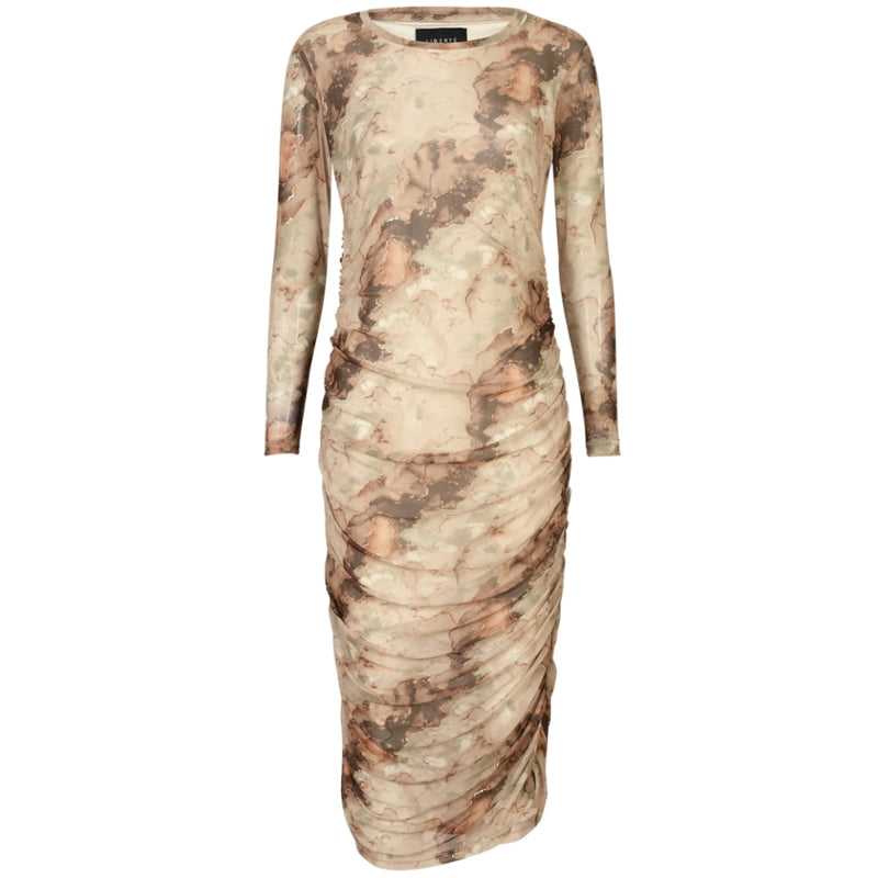 Liberté LIBERTÉ DAME KJOLE Dress BROWN GOLD MARBLE