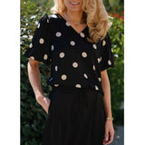 Liberté LIBERTÉ dame bluse DOTTÍ Blouse BLACK CREME DOT