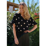 Liberté LIBERTÉ dame bluse DOTTÍ Blouse BLACK CREME DOT