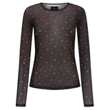 Liberté LIBERTÉ dame bluse MESH Blouse BLACK RED HEARTS