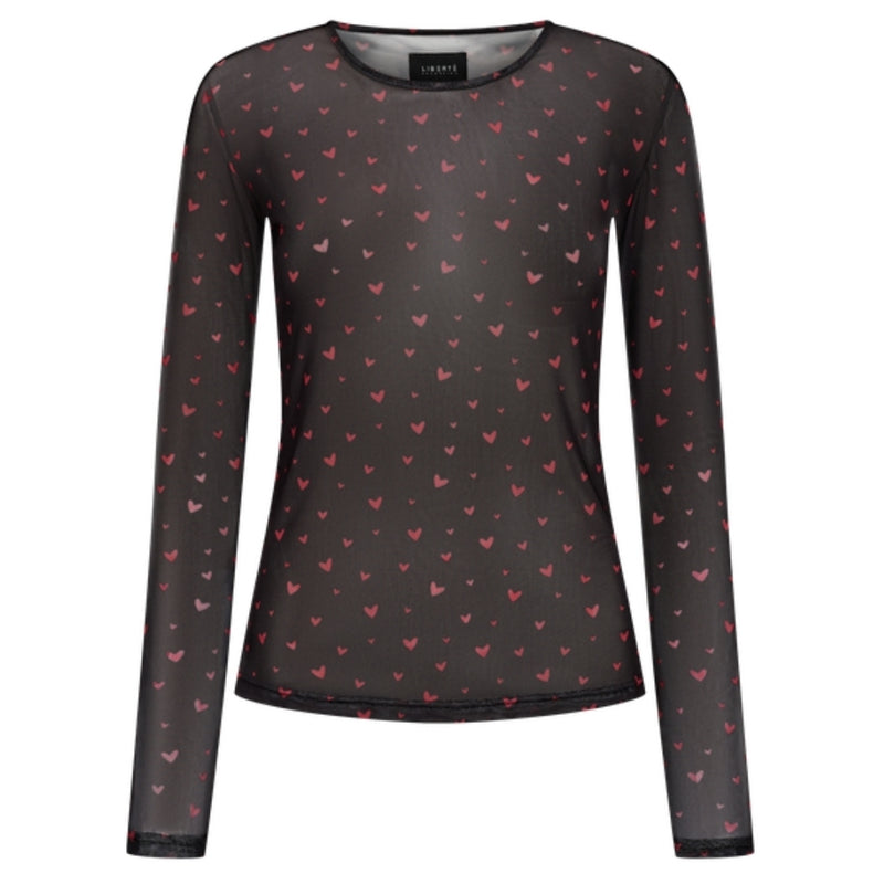 Liberté LIBERTÉ dame bluse MESH Blouse BLACK RED HEARTS