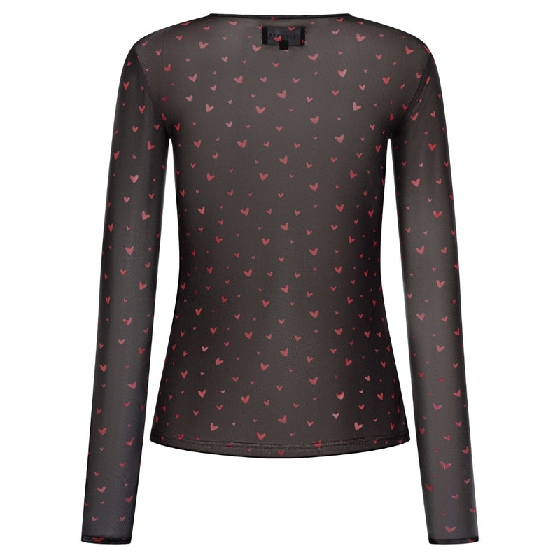 Liberté LIBERTÉ dame bluse MESH Blouse BLACK RED HEARTS
