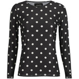 Liberté LIBERTÉ dame bluse MESH Blouse BLACK WHITE BIG DOT