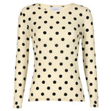 Liberté LIBERTÉ dame bluse MESH Blouse IVORY BLACK BIG FLOCK DOT