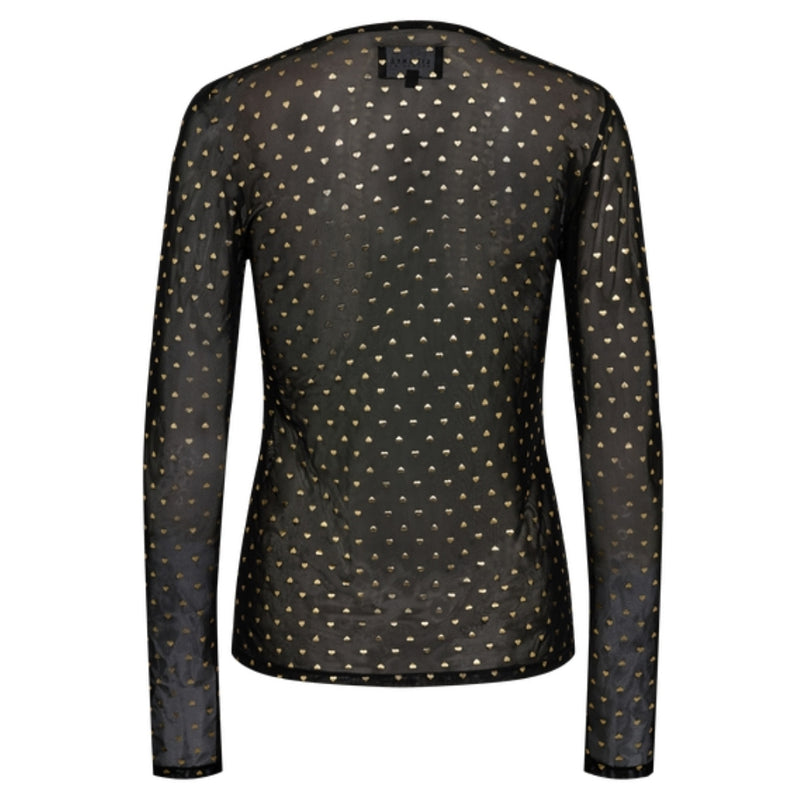 Liberté LIBERTÉ dame bluse MESH Blouse BLACK GOLD HEART