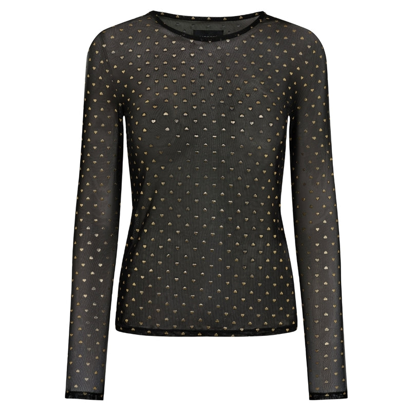 Liberté LIBERTÉ dame bluse MESH Blouse BLACK GOLD HEART
