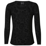 Liberté LIBERTÈ dame mesh LS Blouse Black Paisley