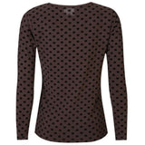 Liberté LIBERTÈ dame mesh LS Blouse DARK BROWN MEDIUM HEART
