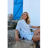 Liberté LIBERTÉ dame skjorte MIE Shirt CREME BLUE MUSSEL