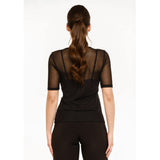 Liberté LIBERTÉ dame t-shirt MESH DOT T-shirt Black