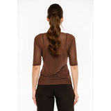 Liberté LIBERTÉ dame t-shirt MESH T-shirt Dark Brown