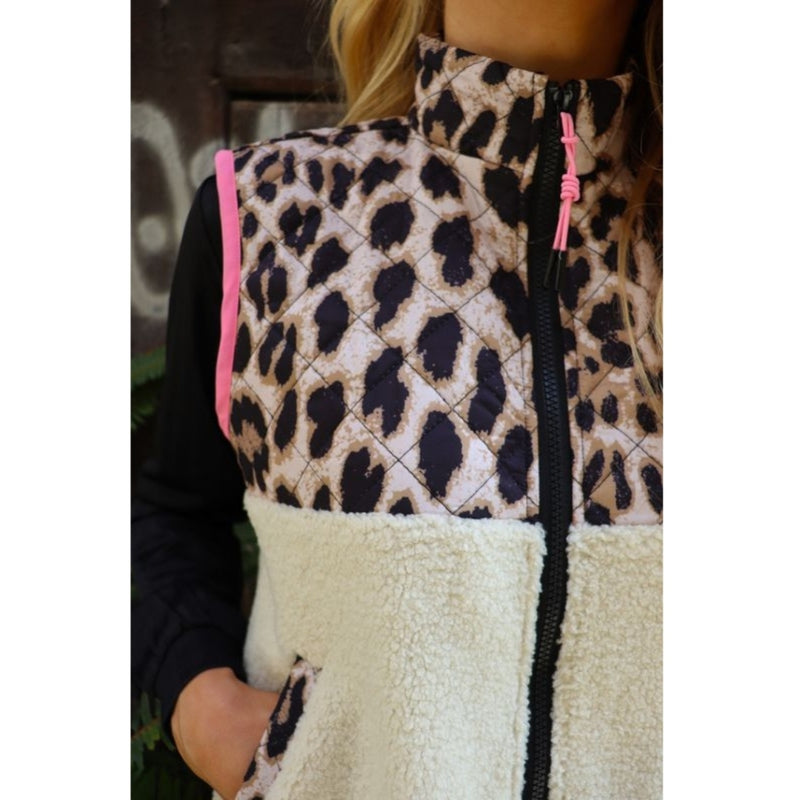Liberté LIBERTÉ dame vest TEDDY 22173 Vest BIG LUX LEO