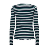 Liberté Liberte dame bluse NATALIA - 9914 Restudsalg DARK BLUE GREEN WHITE STRIPE