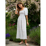 Liberté Liberté dame gro kjole 21268 Dress BLUE BROWN FLOWER