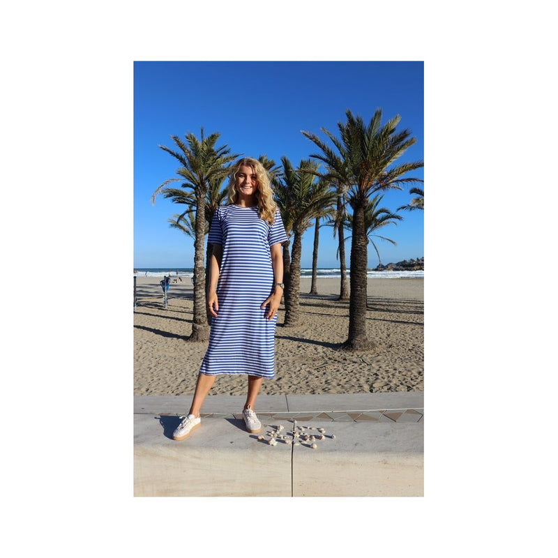 Liberté Liberte dame kjole Alma 9562. Dress STRIPE IVORY COBOLT