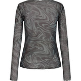 Liberté Liberte dame langærmet mesh top 4086 Top Grey twist