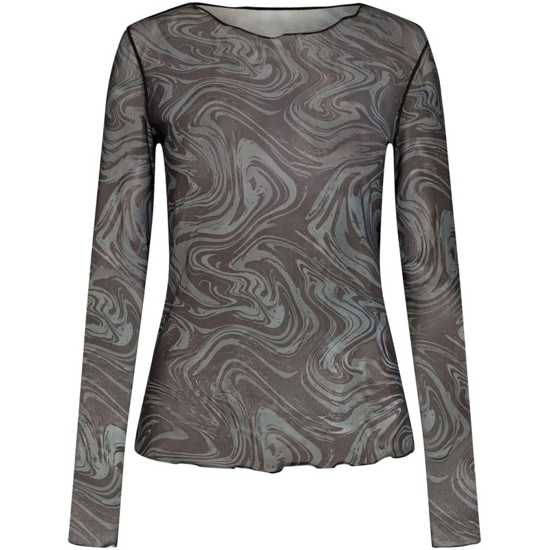 Liberté Liberte dame langærmet mesh top 4086 Top Grey twist