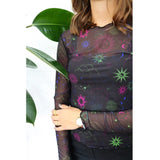 Liberté Liberte dame langærmet mesh top 4086 Top night sky multicolor