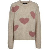 Liberté Liberte dame pullover strik FRO Restudsalg IVORY ROSE HEART