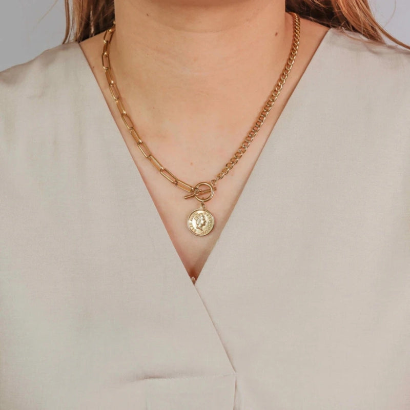 muun STUDIOS MUUN STUDIOS Panser Mønt Halskæde 18K Guldbelagt H041 Jewelry Guld