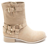 SHOES Malou dame bikerstøvler 9636A Shoes Beige