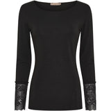 MARTA DU CHATEAU Marta Du Chateau dame bluse 11297 T-shirt long sleeves Black