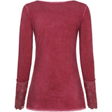 MARTA DU CHATEAU Marta Du Chateau dame bluse 11297 T-shirt long sleeves Bordeaux