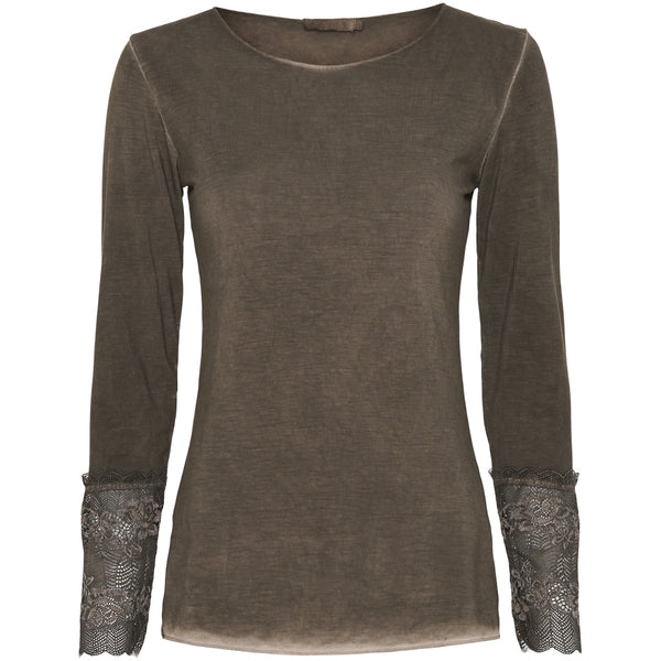 MARTA DU CHATEAU Marta Du Chateau dame bluse 11297 T-shirt long sleeves Moro