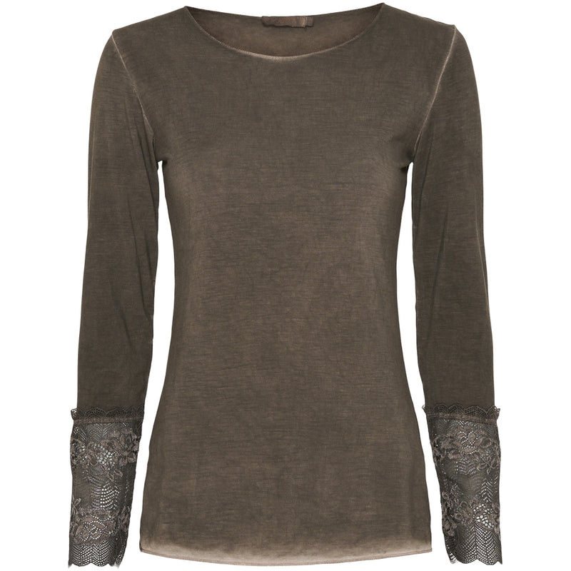 MARTA DU CHATEAU Marta Du Chateau dame bluse 11297 T-shirt long sleeves Moro