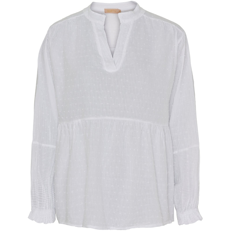 MARTA DU CHATEAU Marta Du Chateau dame bluse MdcAlberta Blouse White