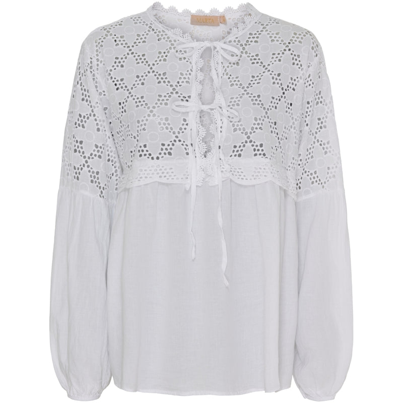 MARTA DU CHATEAU Marta Du Chateau dame bluse MdcAurora Blouse White