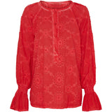 MARTA DU CHATEAU Marta Du Chateau dame bluse MdcBianca Blouse Red Cold Wash