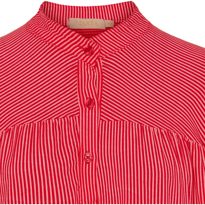 MARTA DU CHATEAU Marta Du Chateau dame bluse MdcIlina Blouse Red Stripe