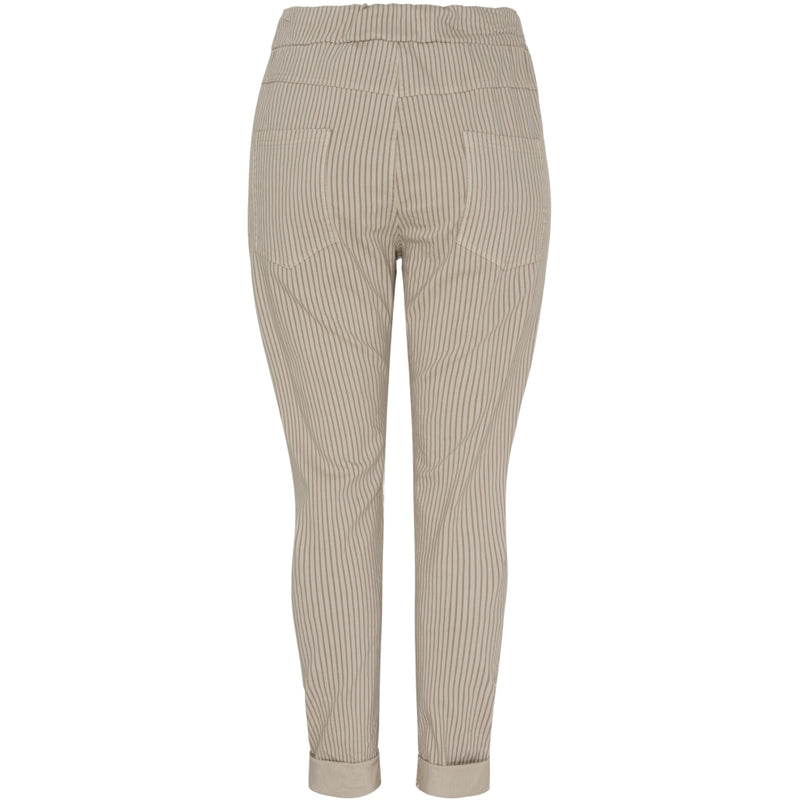 MARTA DU CHATEAU Marta Du Chateau dame bukser MdcJerri Pant Beige/BrownStripe