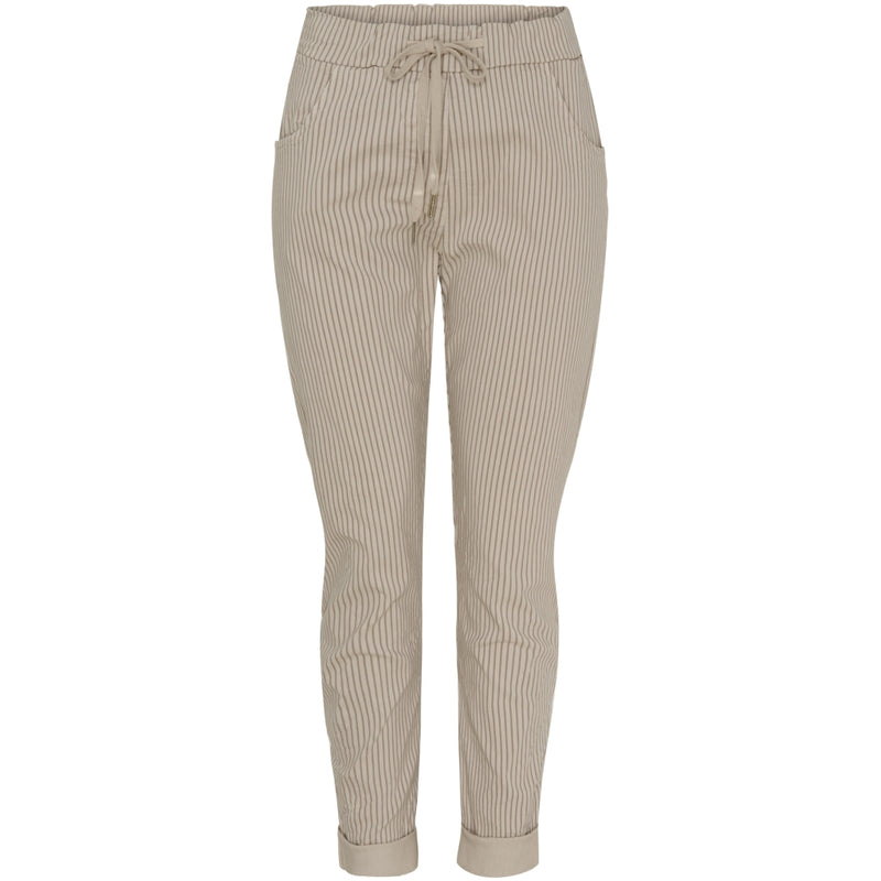 MARTA DU CHATEAU Marta Du Chateau dame bukser MdcJerri Pant Beige/BrownStripe