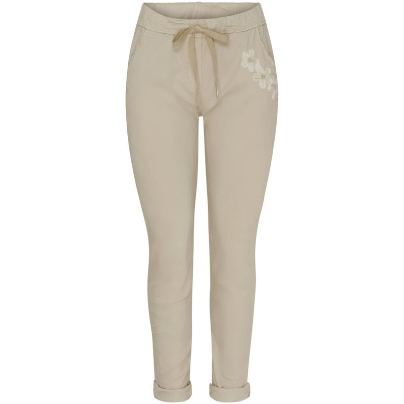 MARTA DU CHATEAU Marta Du Chateau dame bukser MdcTalia Pant Beige/White Flower