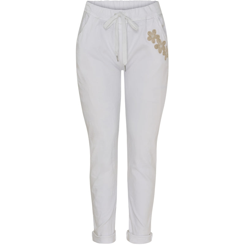 MARTA DU CHATEAU Marta Du Chateau dame bukser MdcTalia Pant White/Beige Flower