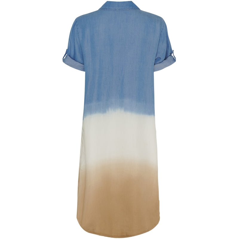 MARTA DU CHATEAU Marta Du Chateau dame kjole MdcKirstín Dress LightBlue/White/Camel