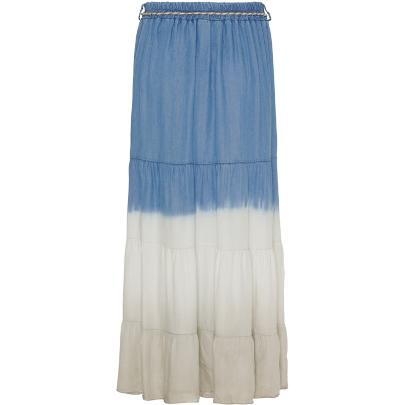 MARTA DU CHATEAU Marta Du Chateau dame nederdel MdcTekla Skirt LightBlue/White/Beige