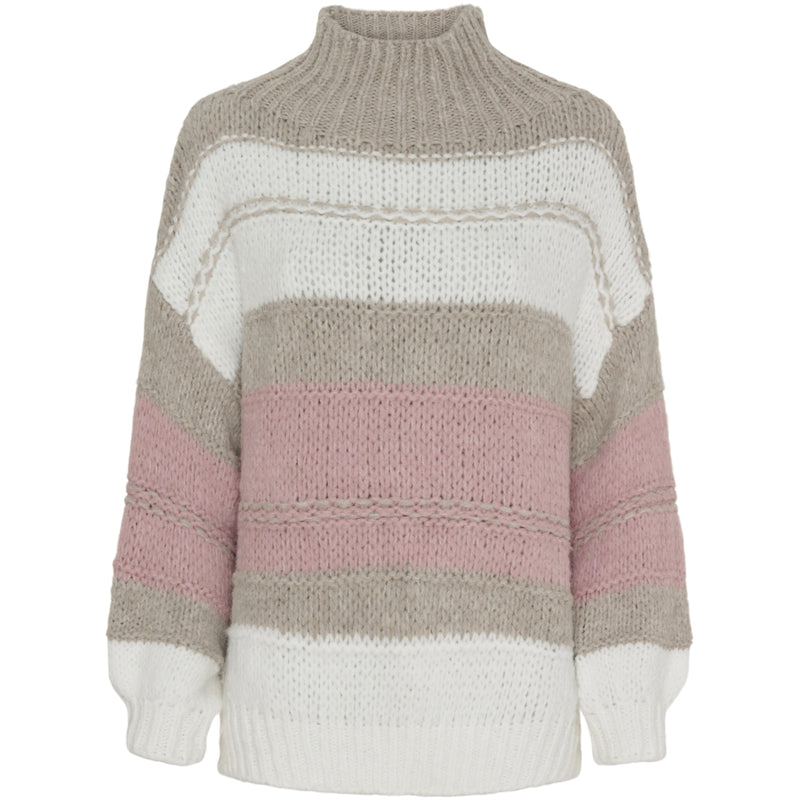 MARTA DU CHATEAU Marta Du Chateau dame strik MdcMaddy Knit Bianco/Beige/Cipria