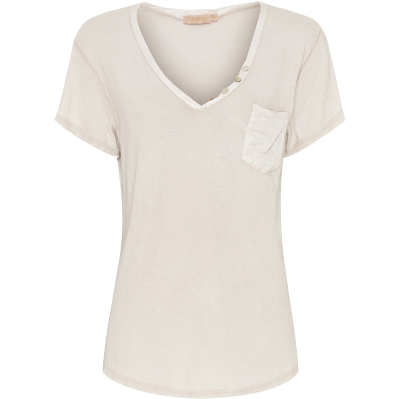 MARTA DU CHATEAU Marta Du Chateau dame t-shirt MdcDorothea Restudsalg Beige1752