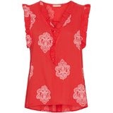 MARTA DU CHATEAU Marta Du Chateau dame top MdcElke Top Red/WhitePrint