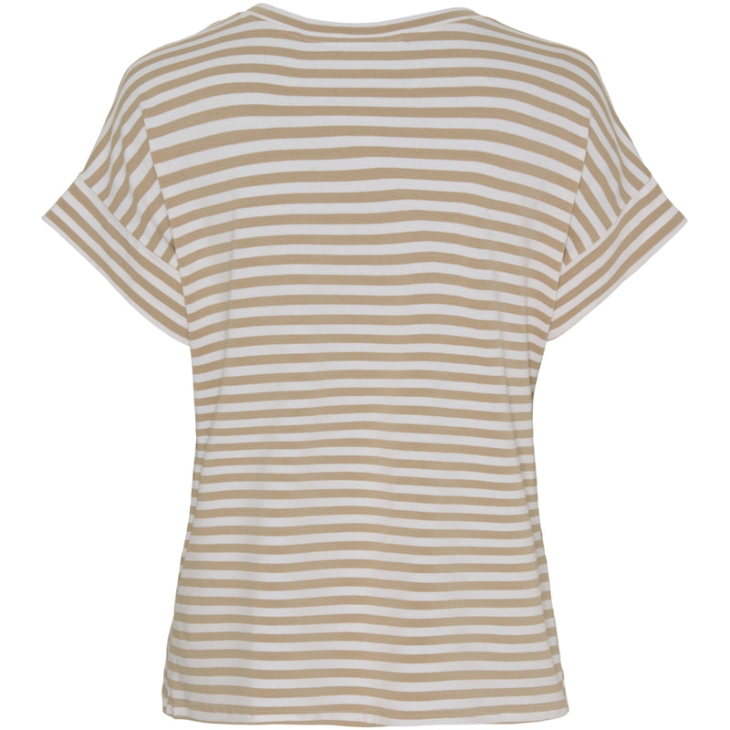 MARTA DU CHATEAU Marta Du Chateau dame t-shirt 85356 T-shirt White/Beige Stripe