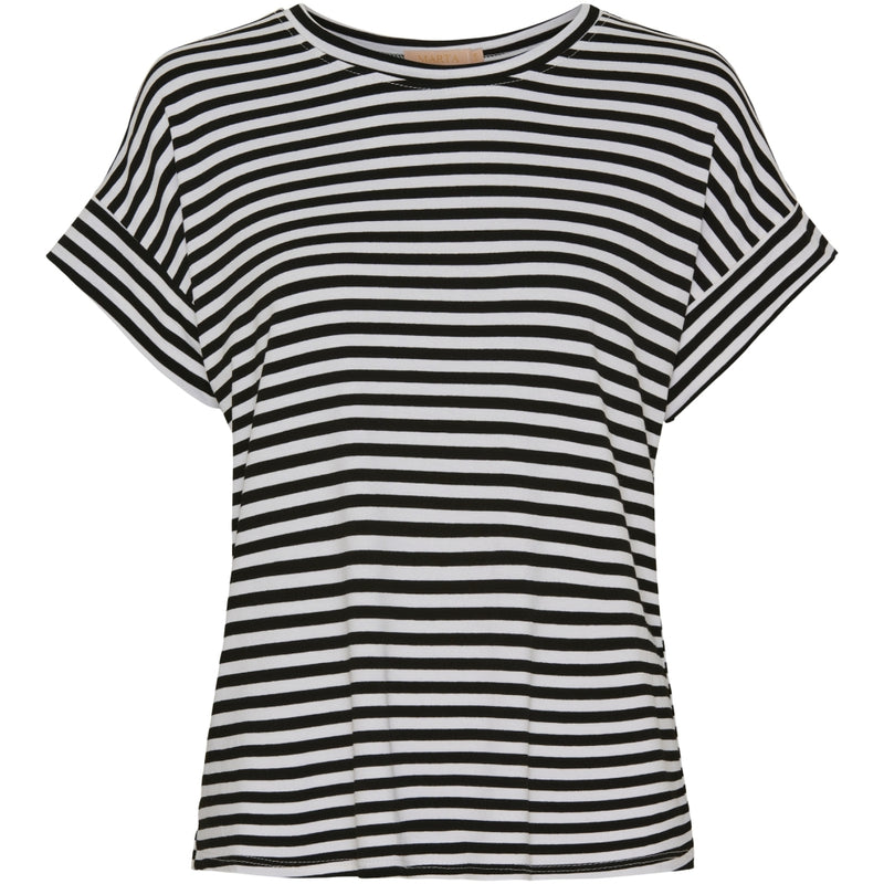 MARTA DU CHATEAU Marta Du Chateau dame t-shirt 85356 T-shirt White/Black Stripe